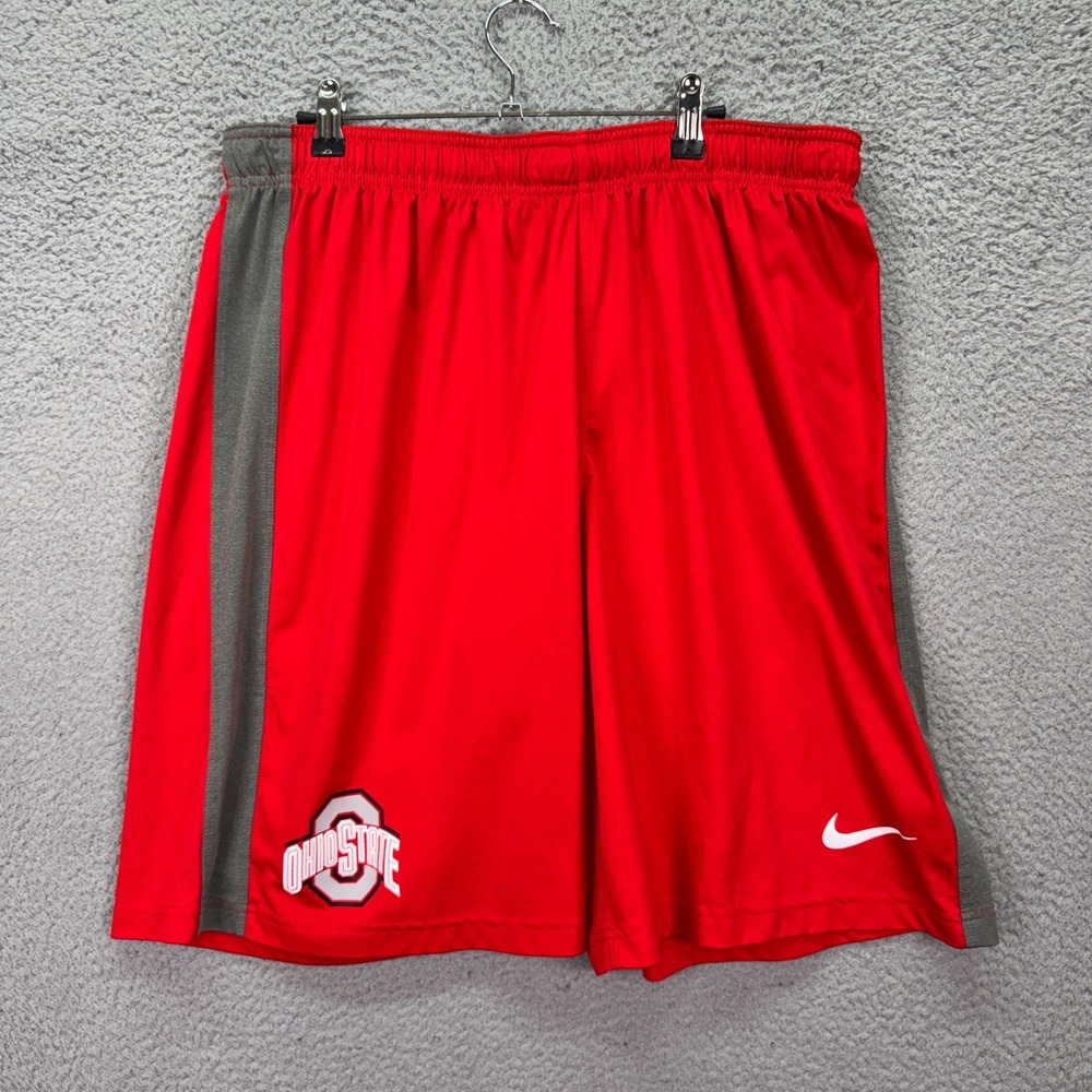 Ohio State Buckeyes Mens XL Red Dri-FIT Athletic Shorts Nike OSU NCAA Lounge